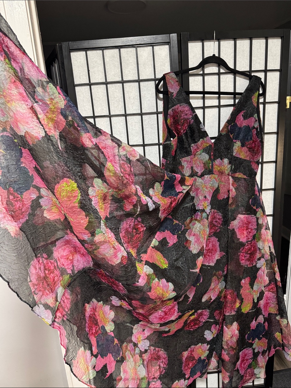 Monique Lhuillier Giselle Floral Organza Midi Dress Size 8 - Picture 13 of 14